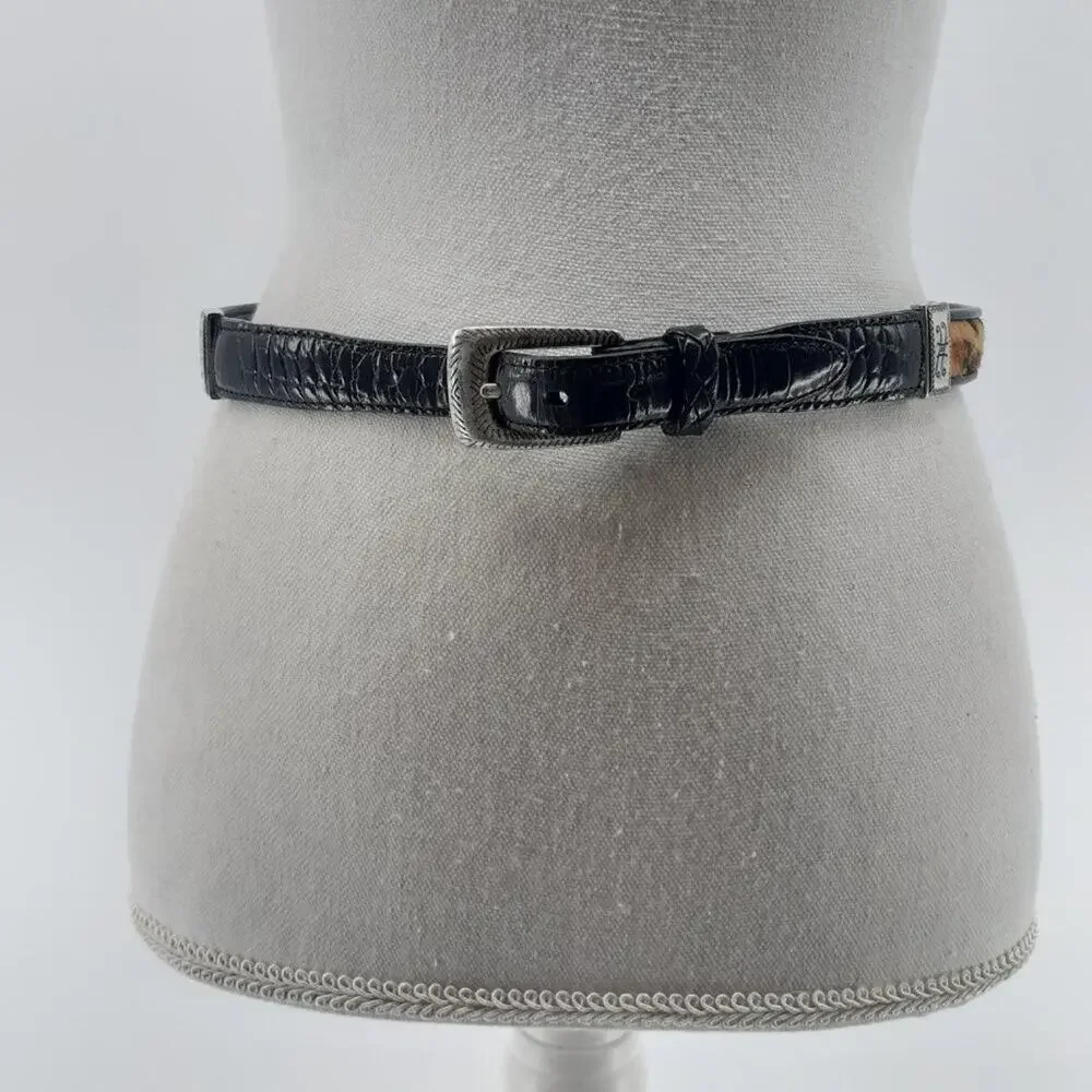 Vintage Brighton Calf Hair Fur Zebra leopard Croc Medium Belt M